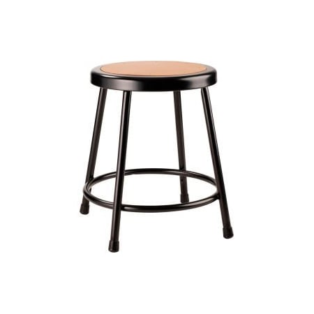 Interion® 18 Steel Work Stool With Hardboard Seat - Backless - Black - Pack Of 2